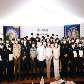 La Policía Municipal de Mérida refrenda su compromiso con velar la paz ciudadana y la armonía durante la celebración de su 19° Aniversario.