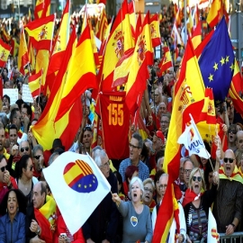 Las mejores fotos de la marcha en Barcelona a favor de la unidad de España