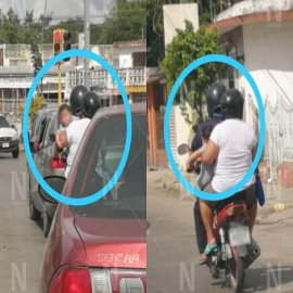 Desde este mes ya no puedes llevar a un menor de 5 años en moto en Yucatán