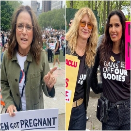 Famosos de Hollywood salen a la calle para protestar a favor del aborto en Planned Parenthood