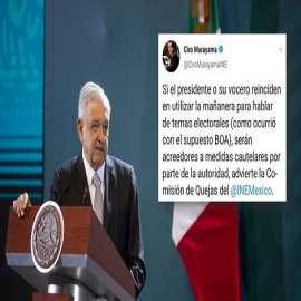 INE lanza amenaza contra AMLO; exige no hablar de temas electorales en las mañaneras