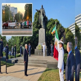Mexicanos en Washington acompañan a AMLO para rendir homenaje a Benito Juárez